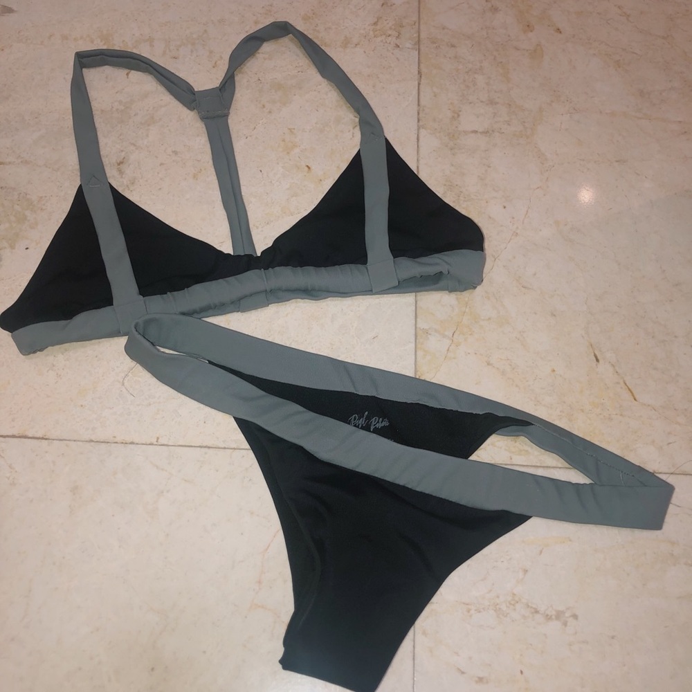 Grey and Blue Bikini